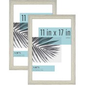 Wholesale - 2pk 11"x17" FRAME GRAY STUDIO GALLERY WOODGRAIN C/P 1, UPC: 044021637821